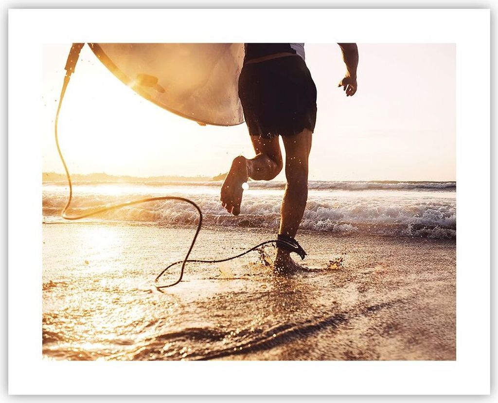 Poster - Poster ohne Rahmen - Surfen Strand Freude - 50x40 Produktbild 