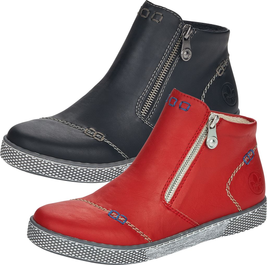 Rieker Damen Stiefeletten Boots Kurzstiefel L1260, Größe:42 EU, Farbe:Schwarz