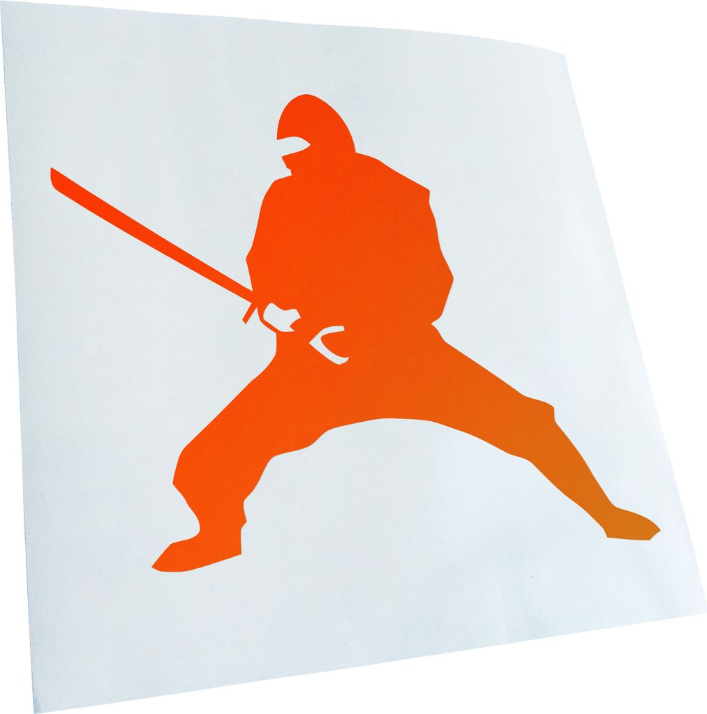 Kiwistar - Autoaufkleber - neonorange - 60 x 55 cm - Ninja - Heckscheibenaufkleber - Aufkleber für Auto Kfz Fahrrad, LKW, Truck Mofa