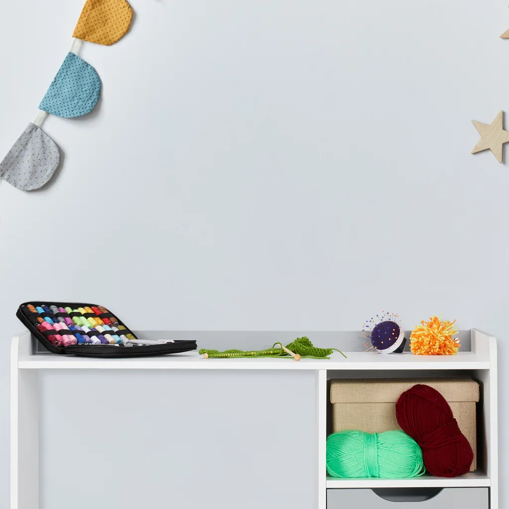Bureau pour enfants Relaxdays pour devoirs et dessin avec rangements - 5