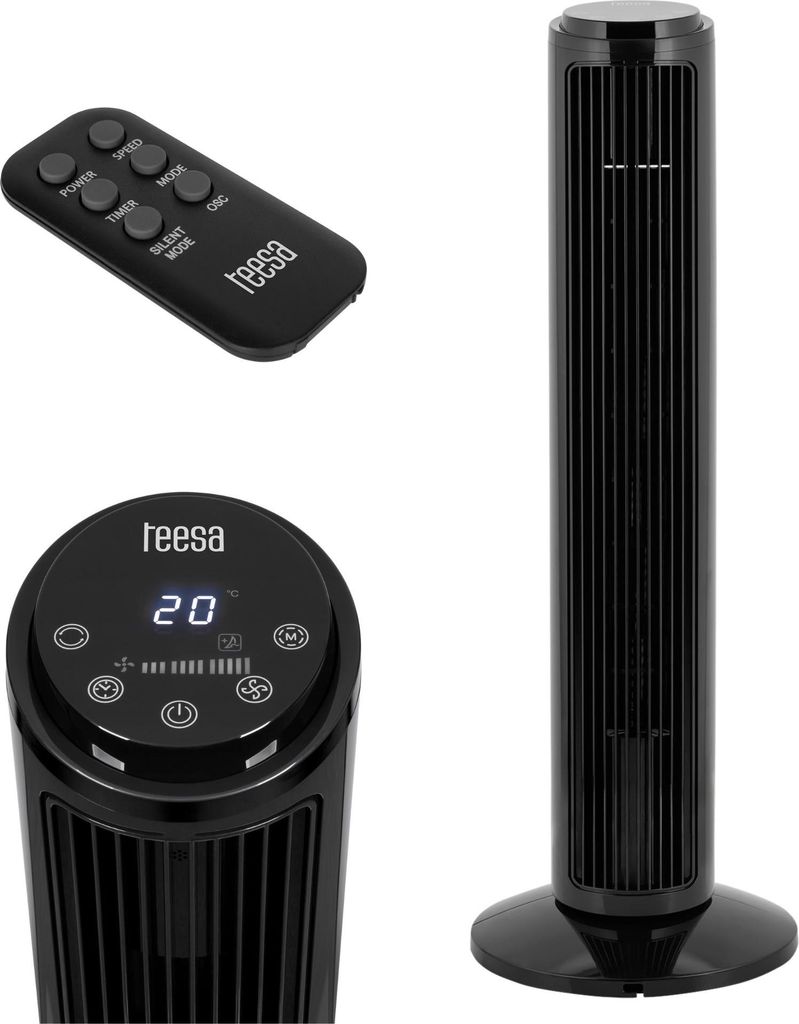 Teesa Säulenventilator leise mit Timer und Fernbedienung Produktbild 