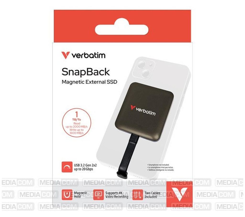 Verbatim SnapBack SSD, 1 TB, USB Typ-C, USB 3.2 Gen 2x2, Produktbild 
