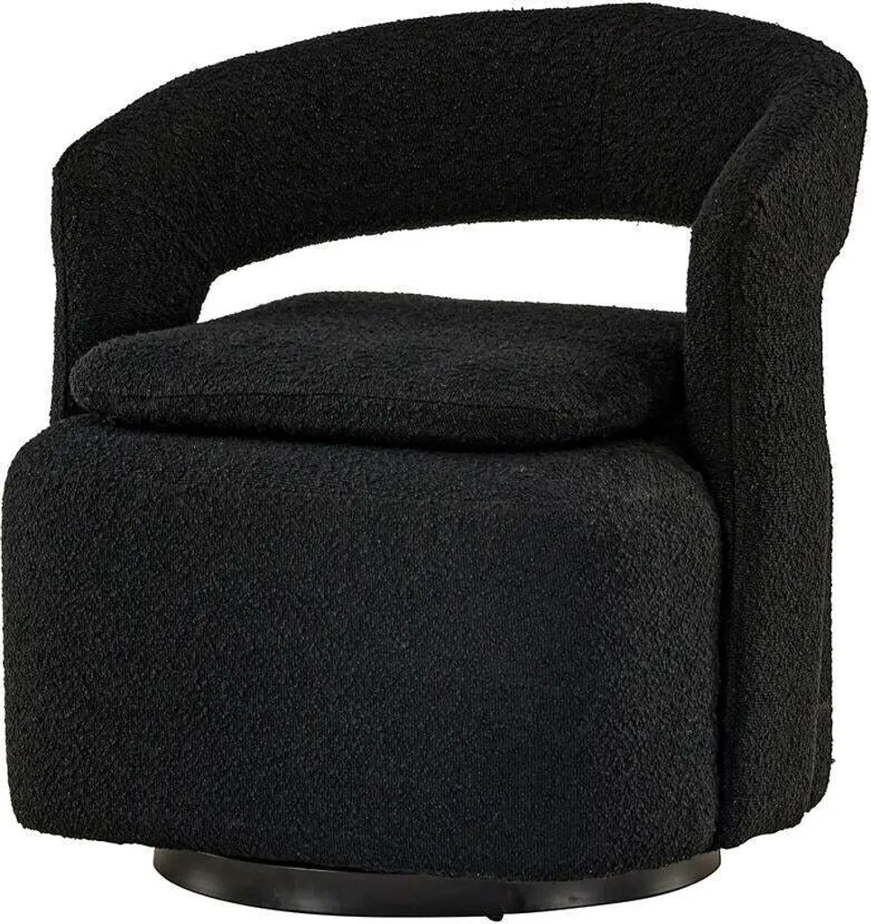 Fauteuil confortable noir 69 cm - Meuble design compact Laurel