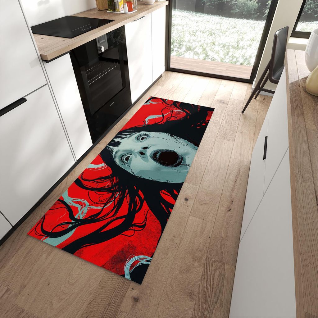 Küchenteppich 80x200cm rutschfest & abwischbar PVC Läufer - Schreiende Person