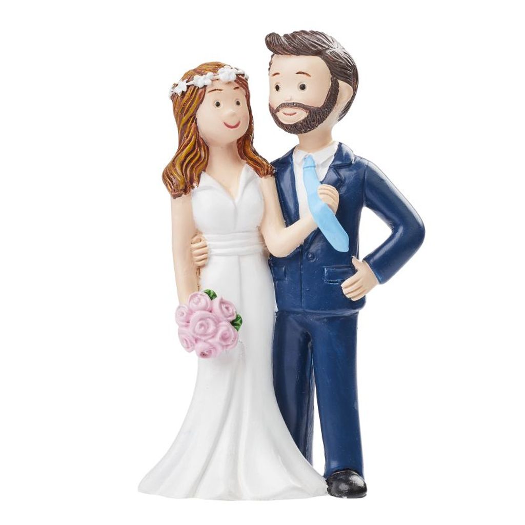 Hobbyfun Brautpaar Tortenfigur 8cm Hochzeitsdeko Tischdeko Produktbild 