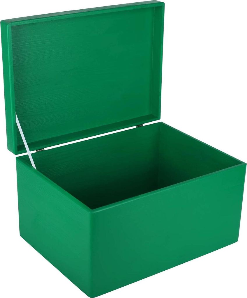 Creative Deco Zelená Dřevěná Krabice s Víkem | 40 x 30 x 24 Obrázek produktu 