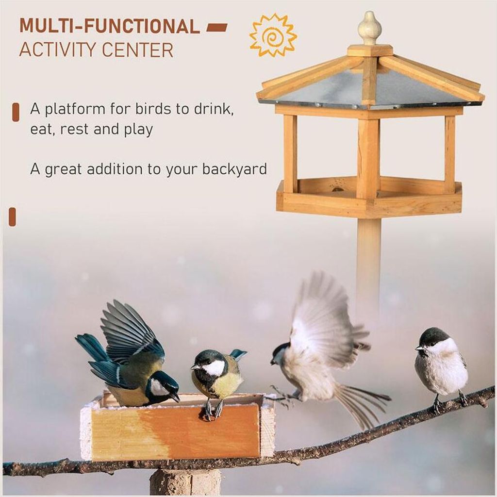 PawHut Vogelhaus Vogelvilla Futterhaus Vogelhäuschen mit Produktbild 10