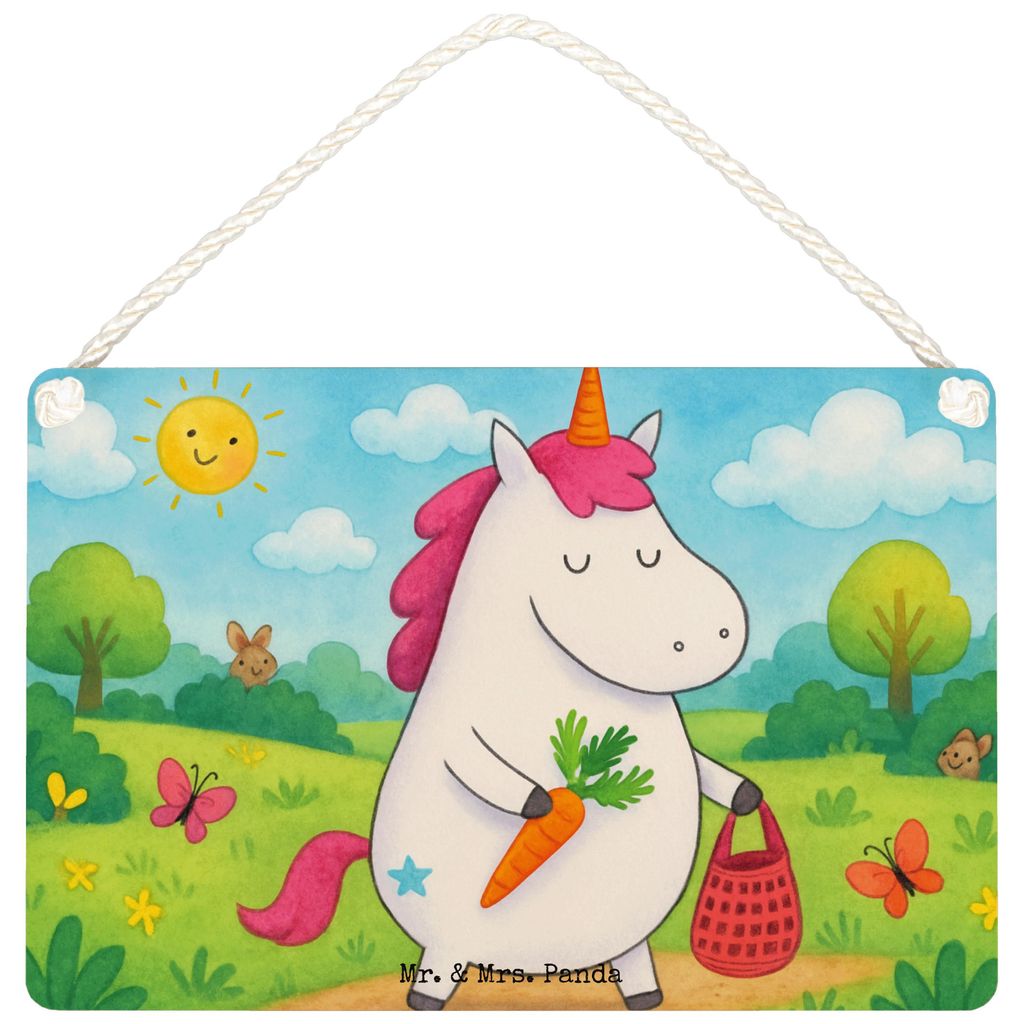 Mr. & Mrs. Panda Schild Einhorn Vegan Design DIN A5 - Weiß - Geschenk, Gesund essen, Holzschild, Türschild, wandtafel, holzbild, Veganer, Veganis...
