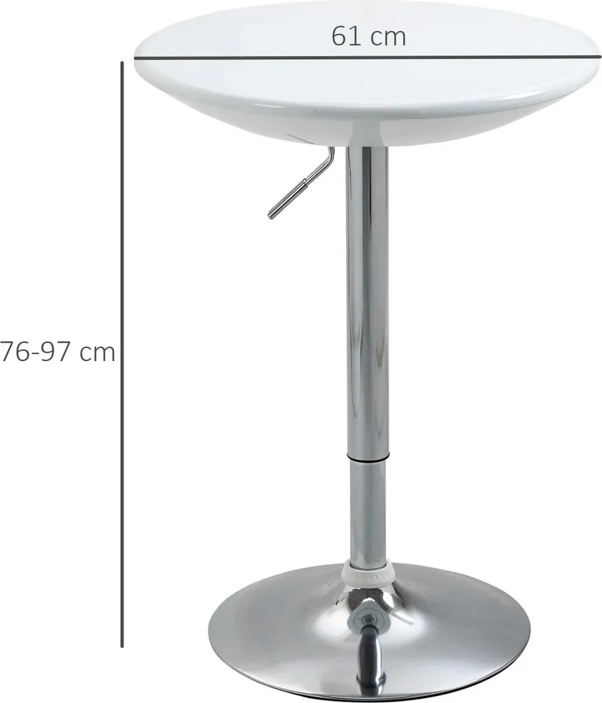 Table haute gain de place réglable - Table de bar en bois blanche