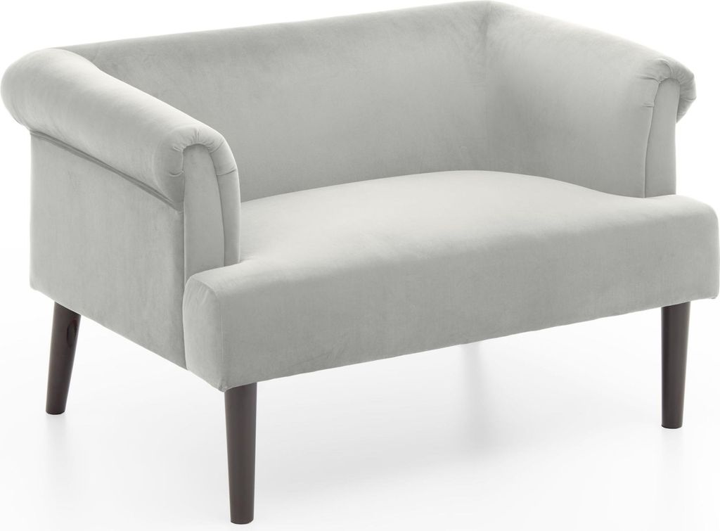 ATLANTIC home collection Loveseat CHARLIE, 1,5-Sitzer, Samt, 118x 85 x 88 cm, Farbe:Samt-Grau