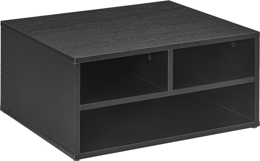 HOMCOM 2-stöckiger Druckerschrank, Druckerständer mit 3 Fächern, moderner Stil, für Schlafzimmer, Büro, Wohnzimmer, 47 x 40 x 22,5 cm, Schwarz