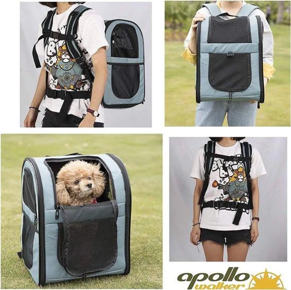 Sac à dos pour animaux bleu pliable pour chiens et chats de 2 à 12 kg