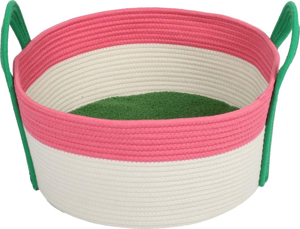 Coockoo Katzenkorb Binge rosa/grün, Maße: 44 x 44 x 20 cm Produktbild 