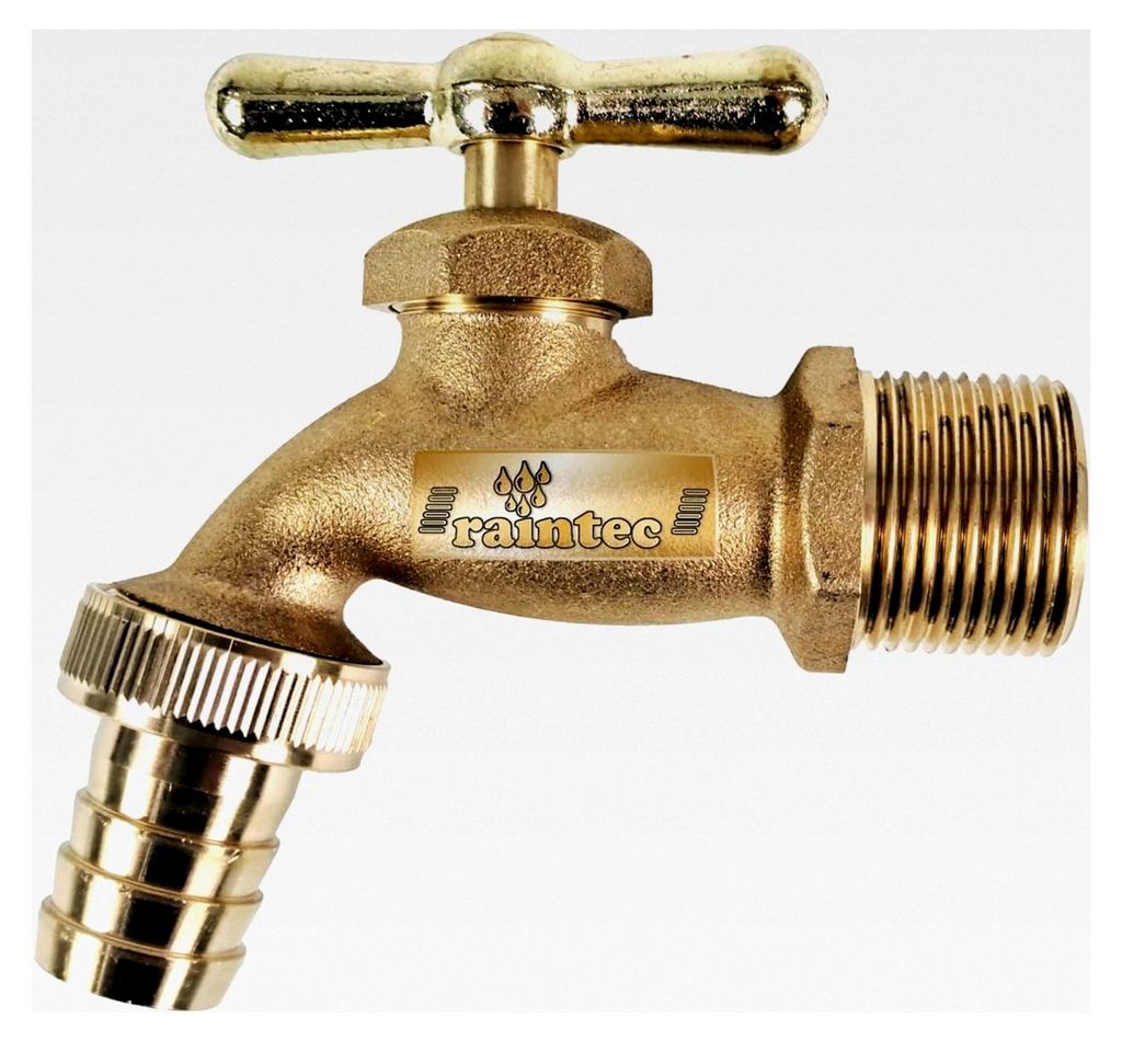 Auslaufhahn aus Messing für Regentonne, Auslaufventil 3/4 Zoll matt