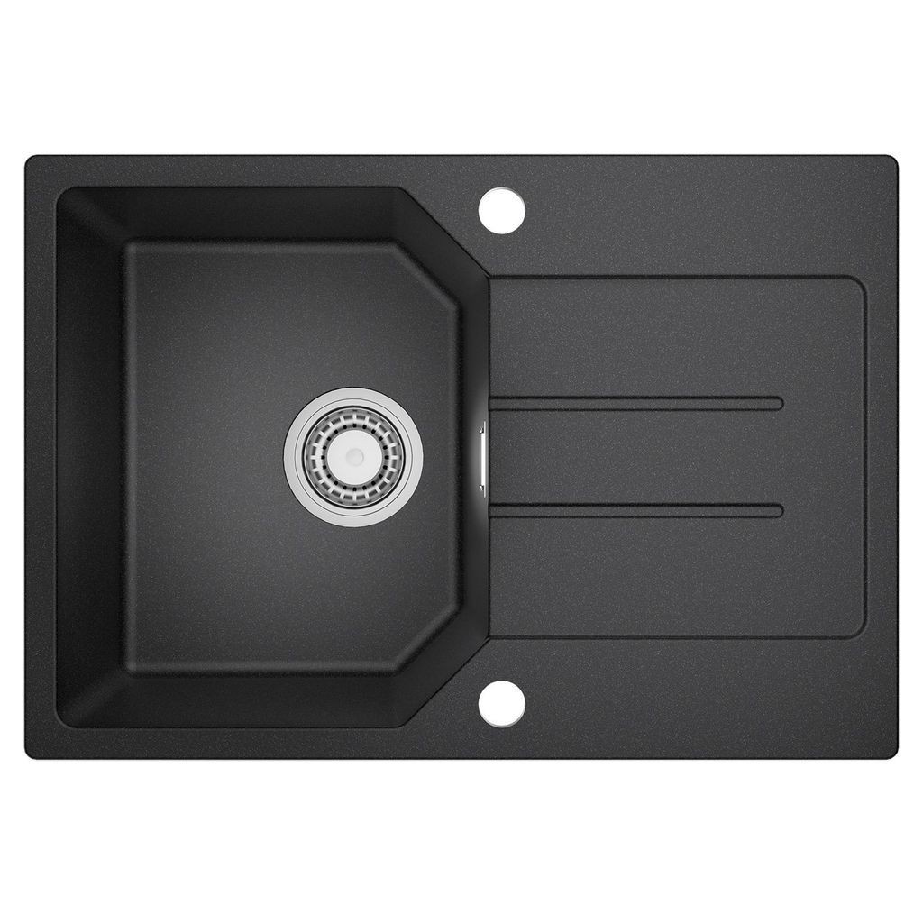 ANYCEE MAX Spülbecken Schwarz 65x45 cm, Granitspüle Schwarz Produktbild 
