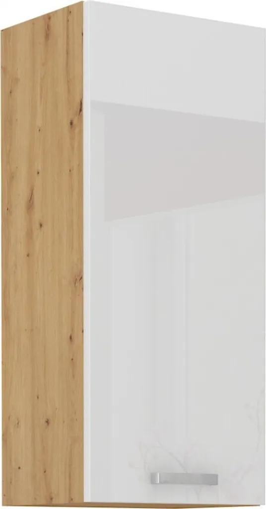 Petit placard de cuisine ADARA 40 cm blanc et bois pour rangement mural