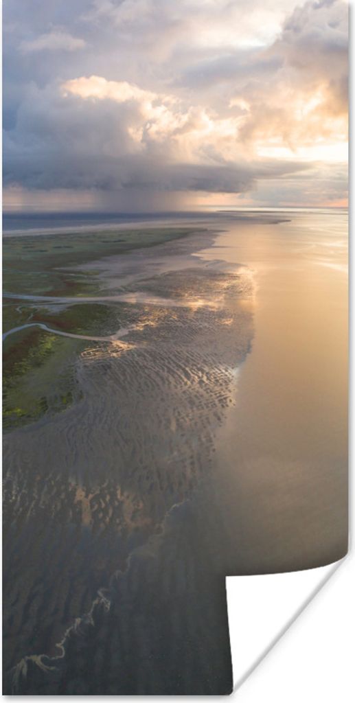 MuchoWow Poster Watteninseln - Wasser - Luft 40x80 cm - Dekoration