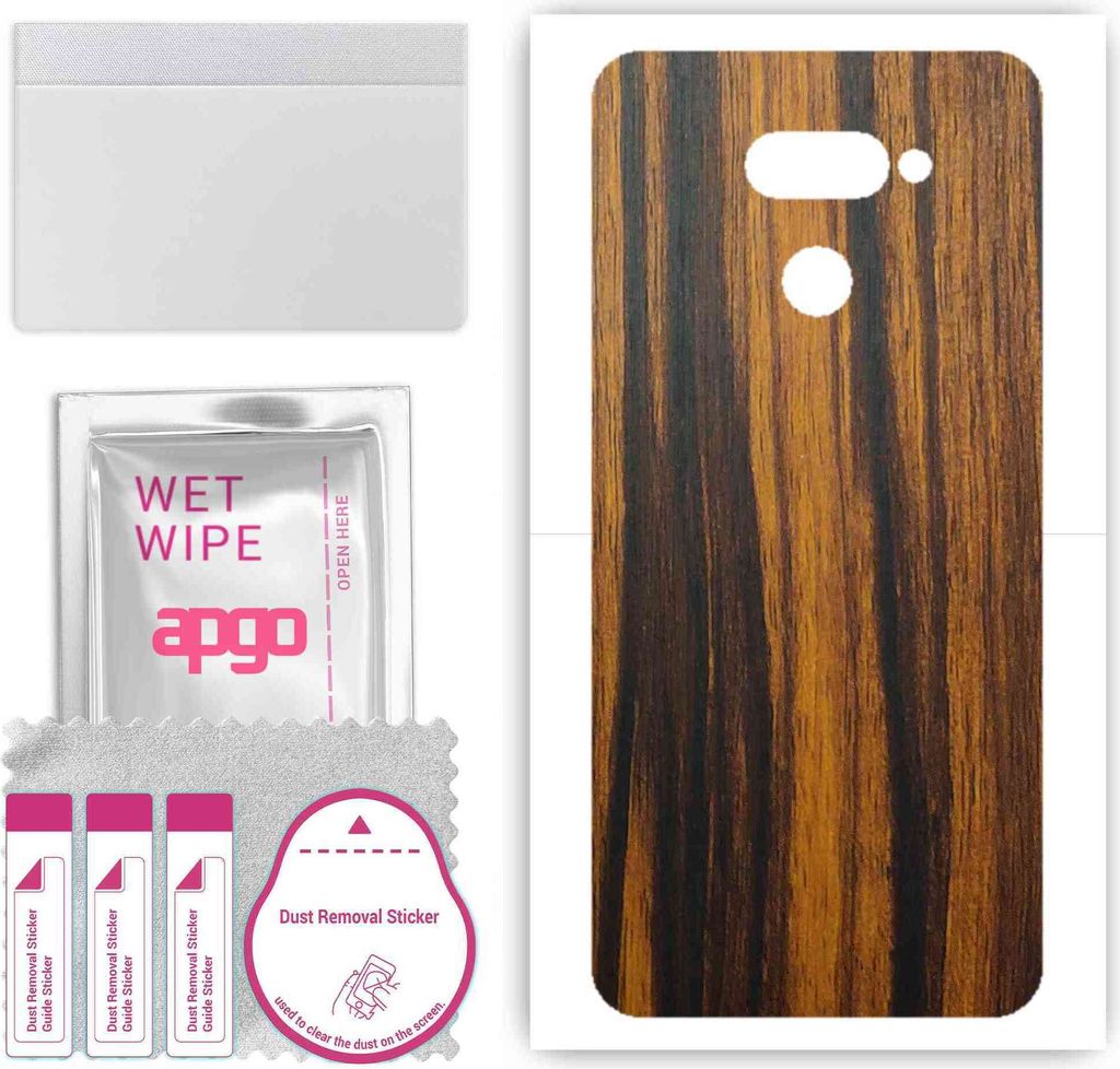 apgo Rückseite Schutzfolie, Skin, kompatibel mit LG K50, Hinten Displayschutzfolie aus Vinylfolie, kratzfest, einfache Montage - Tigerwood