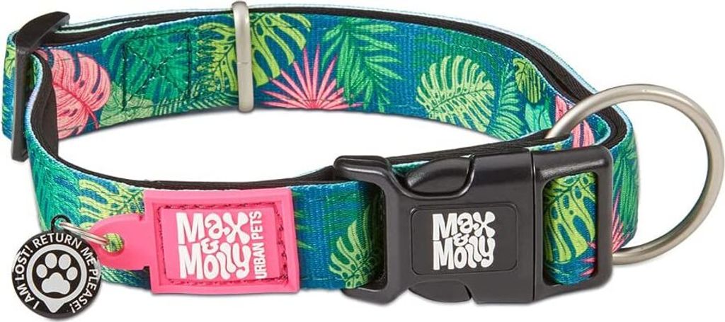 Max & Molly Smart ID Hundehalsband, Neopren, gepolstert, mit personalisiertem Haustierprofil, Smart ID QR-Tag, wasserdicht und maschinenwaschbar, H...