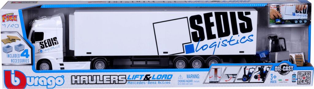 Modello BBURAGO Mercedes-Benz Actros Hauler in scala 1:43 Immagine del prodotto 