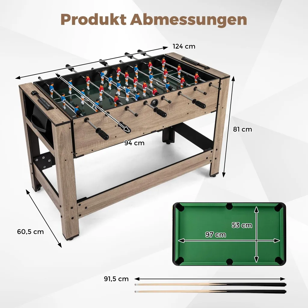 Table de jeu pivotante 2 en 1 avec structure en bois robuste