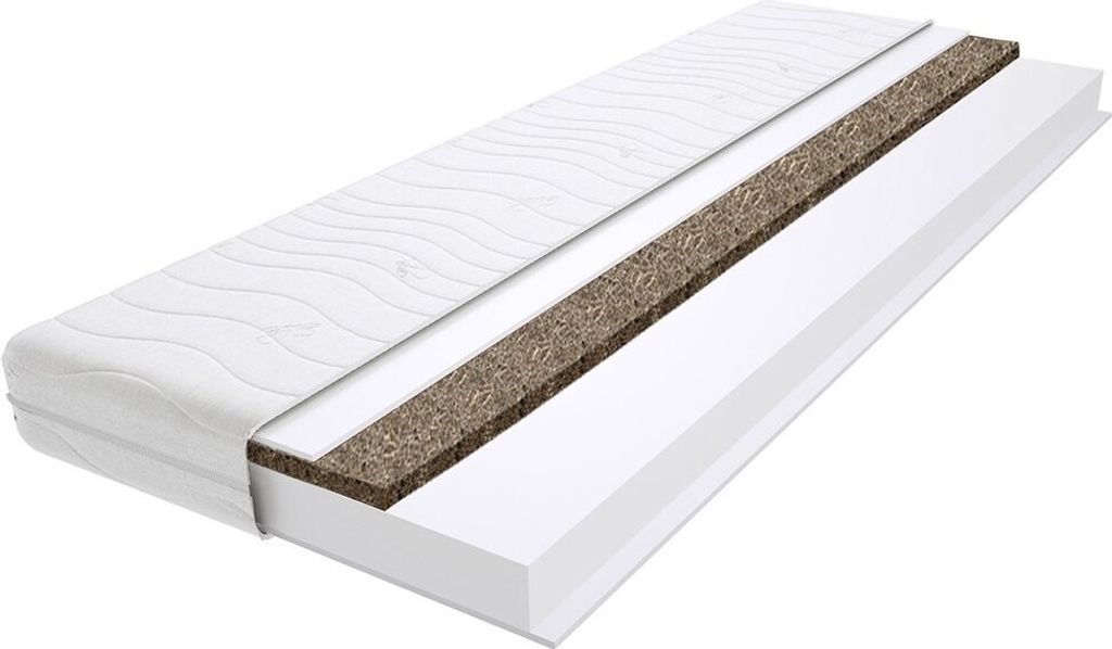 Schaumstoff Matratze 70x200 cm Doppelmatratze, H3 & H4 Komfortschaummatratze 10 cm Hoch Seegras mit Klimafaser, Hypoallergen, HR-Schaum, Wendematra...