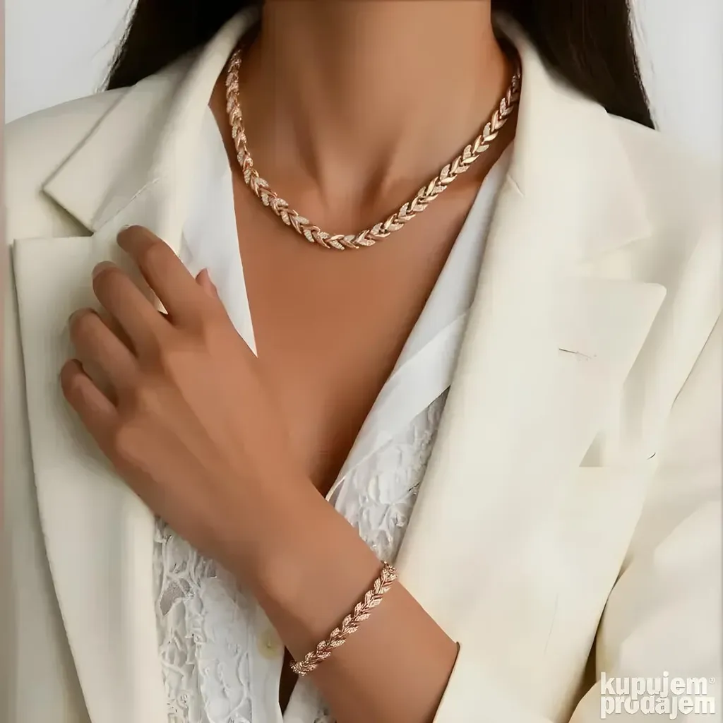 Regalo Donna Set Gioielli KP38797 Oro Rosa - Collana e Bracciale