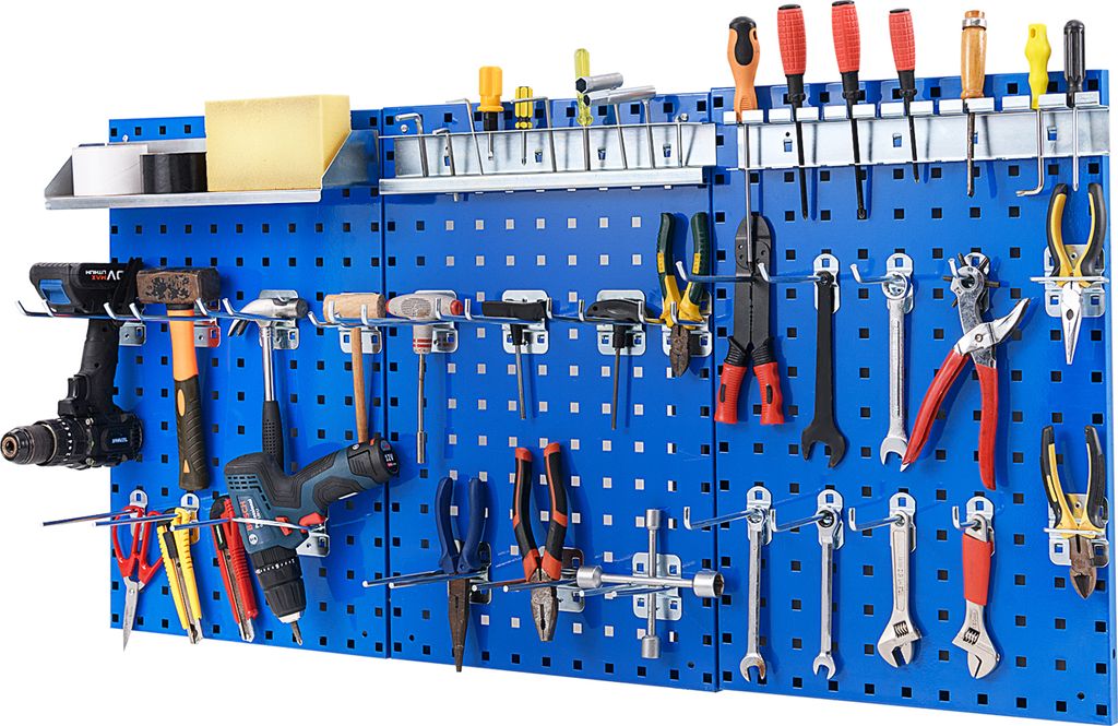 COSTWAY Werkzeugwand, Werkzeug Lochwand mit 3 Stecktafeln & Produktbild 