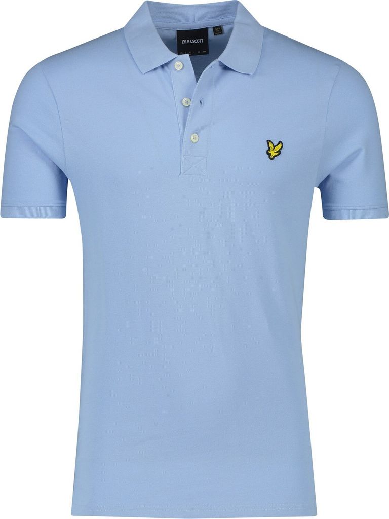 Lyle & Scott Polo hellblau einfarbig Baumwolle