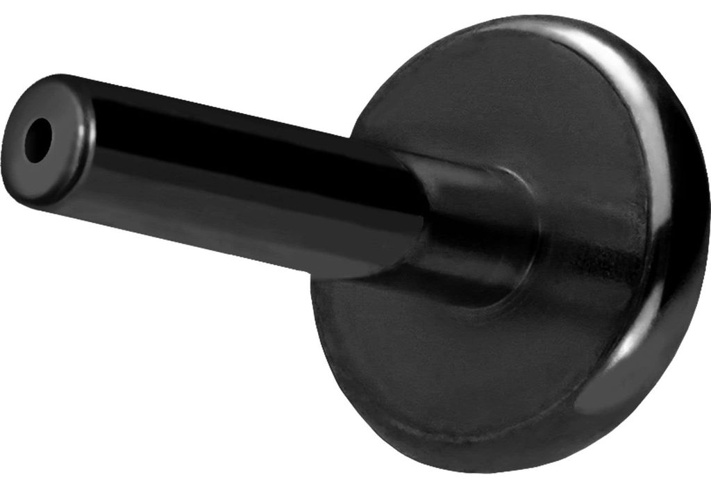 Ohrpiercing, Nasenpiercing Titan Labret mit Push Fit ohne Kugel Schwarz Stablänge: 9mm | Stabstärke: 1,2mm