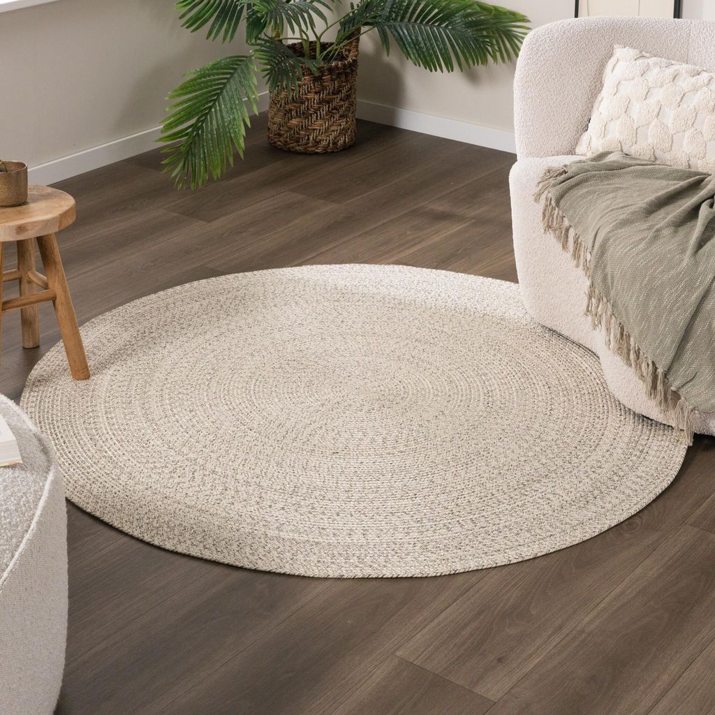 Outdoor Jute Teppich Rund - Bali Weiß - Ø 120 cm - Wohnzimmer, Esszimmer, Balkon, Garten, Terrasse - FRAAI | Home & Living - Boho, Ländlich