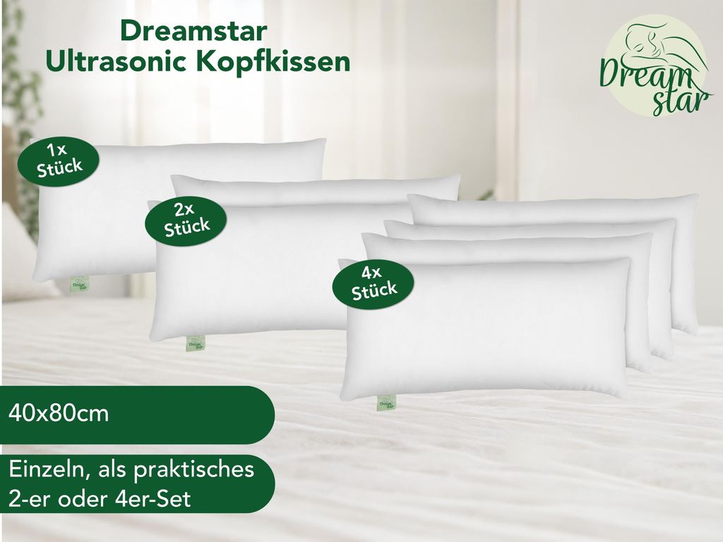 Eco Microfaser Kopfkissen | 40 x 80 cm | DREAMSTAR Eco | Produktbild 