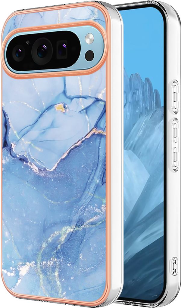 Hülle für Google Pixel 10 Pro Muster TPU Silikon Stoßdämpfer Bumper Schutzhülle Hellblau