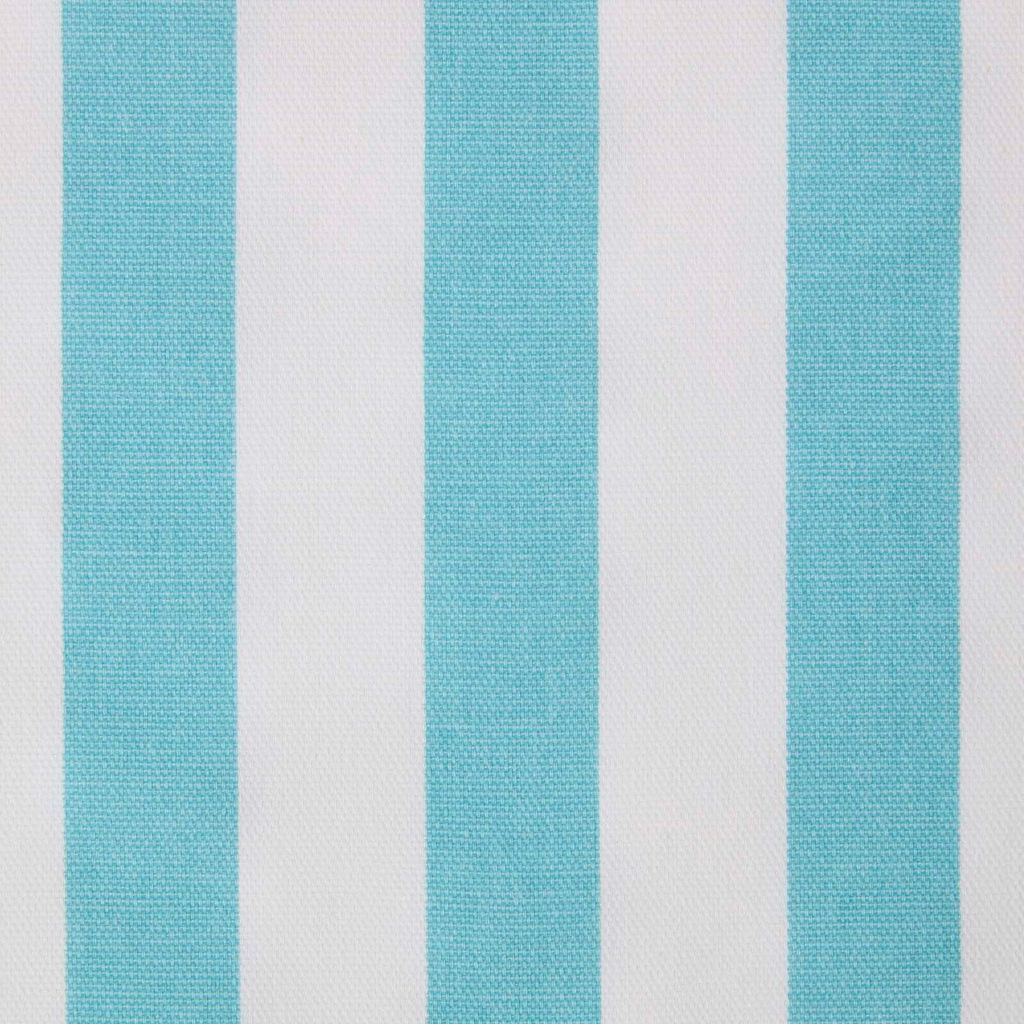 HOMESCAPES Blau-weiß gestreifter Baumwollstoff – Meterware breite Streifen, 150 cm breit