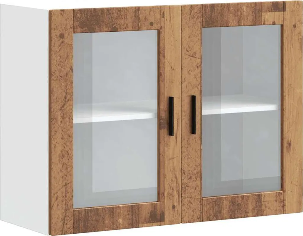Pensile Pensile Cucina Vetro Porto: Design Industrial Legno Recuperato