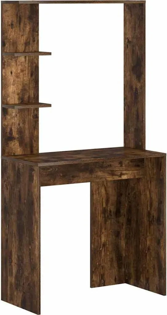 vidaXL Scrivania Salvaspazio Rovere Fumé 78,5x37x154,5 cm