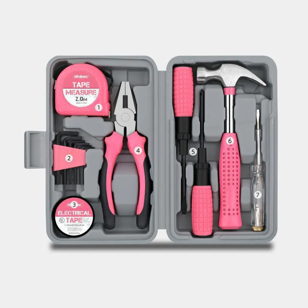 Solution dépannage rapide : Kit 13 outils rose compact pour la maison