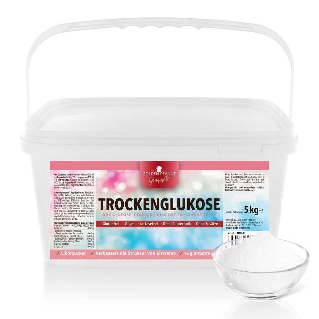GOLDEN PEANUT Gourmet Trockenglukose Pulver 5 kg – Glukose Produktbild 