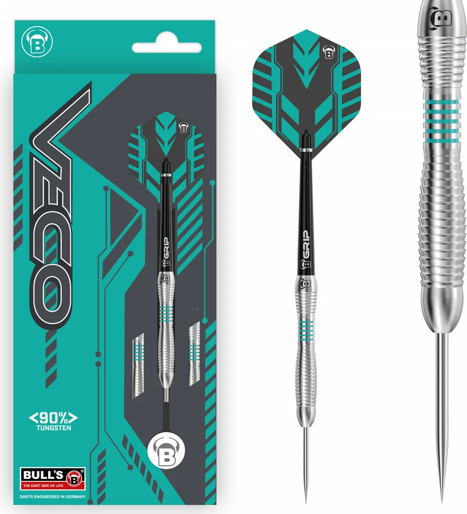 Jeu de fléchettes professionnelles en tungstène Bulls Veco V3 Steel Tip