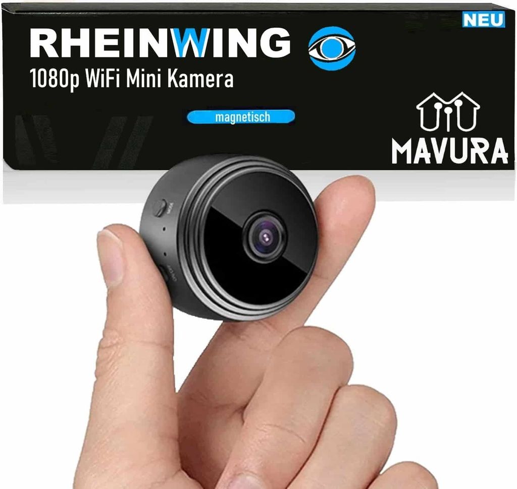 RHEINWING 1080p magnetische WiFi Mini Kamera Full HD Überwachungskamera Pocket Cam