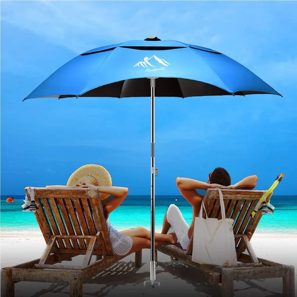 Support de parasol fort et polyvalent pour pelouse - Finition argentée