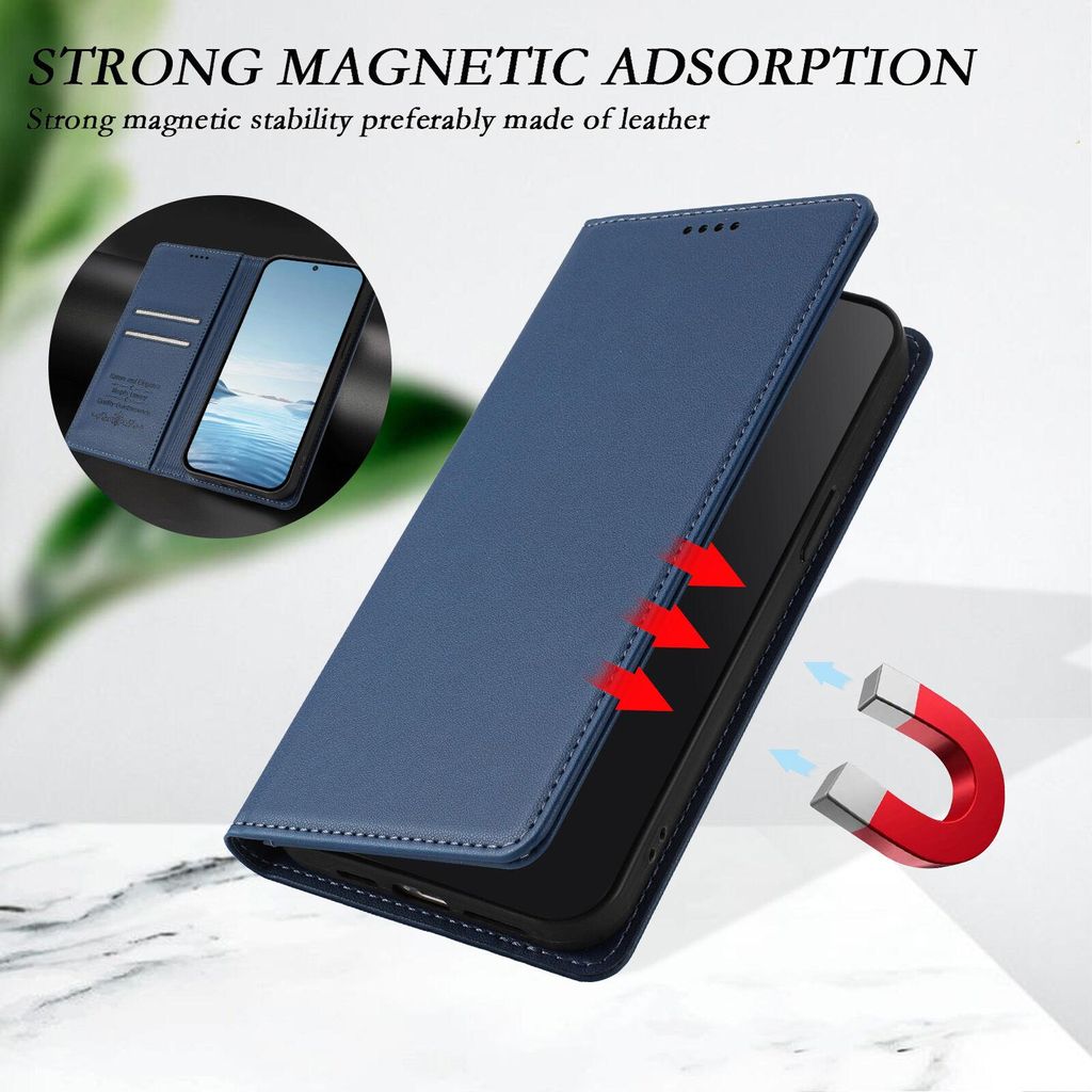 Cover Portafoglio In Pelle PU Per Xiaomi Redmi Note 12 Pro+ – Custodia Flip Con Supporto, Slot Per Carte E Chiusura Magnetica, Blu