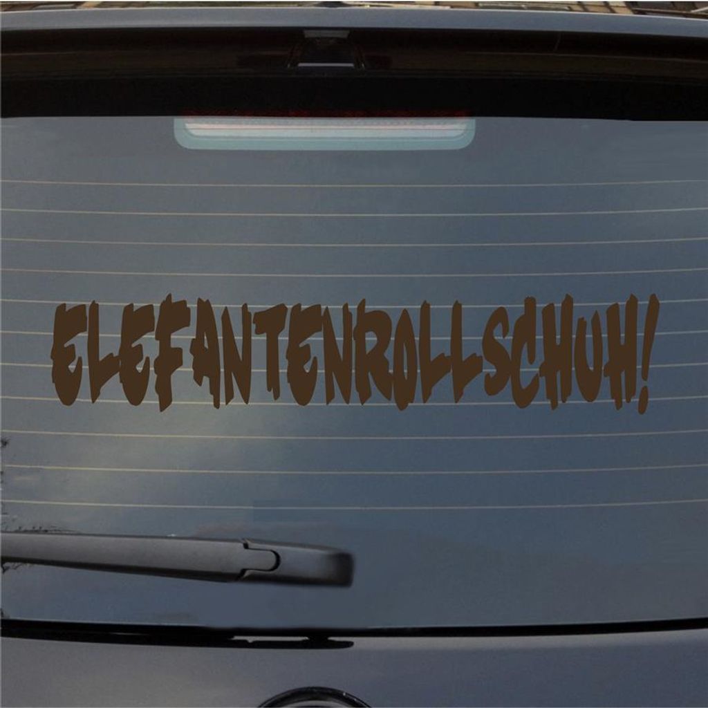 Heckscheibenaufkleber Elefantenrollschuh 40x8 cm Braun Auto Aufkleber Sticker