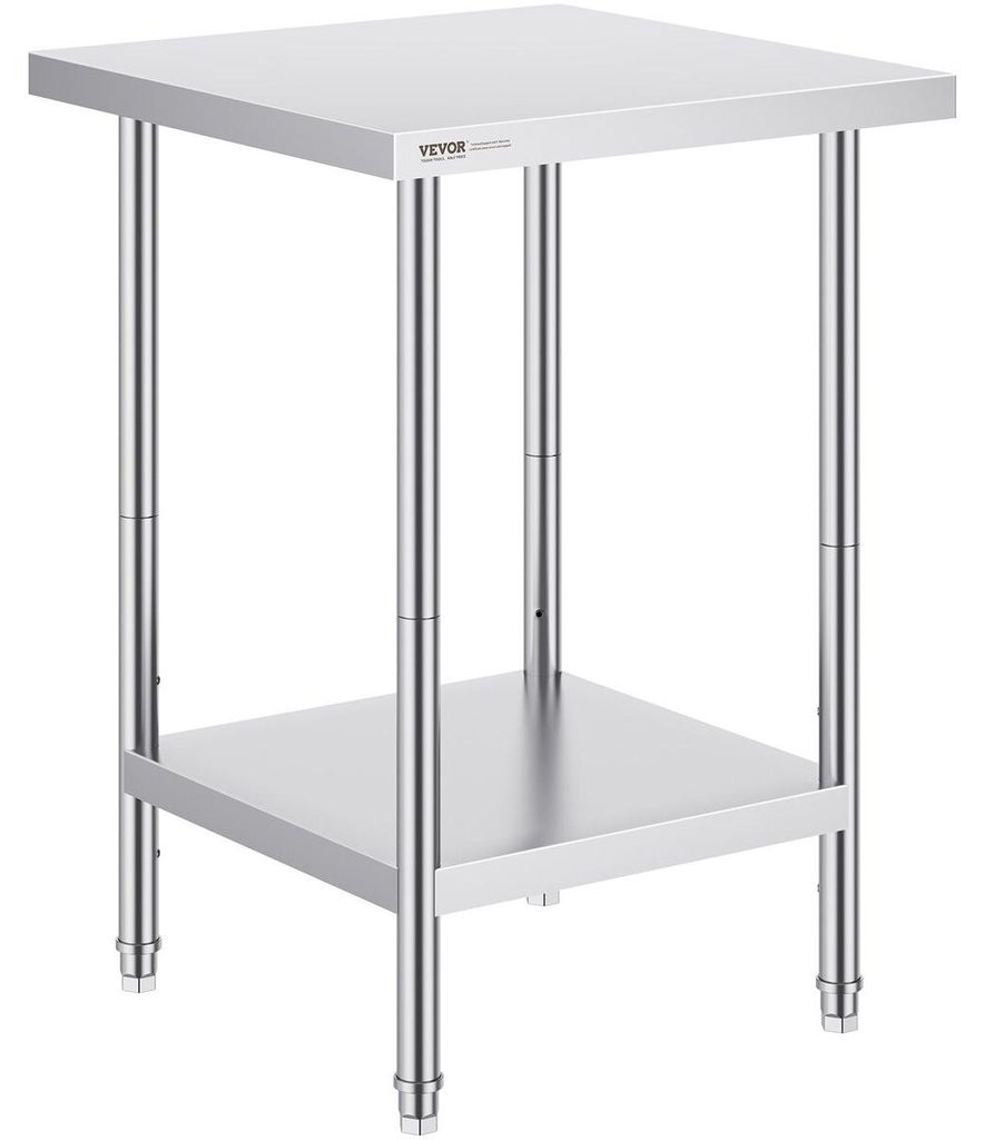 Stainless Steel Work Prep Table Commercial Worktable Food Prep 24x24x34in