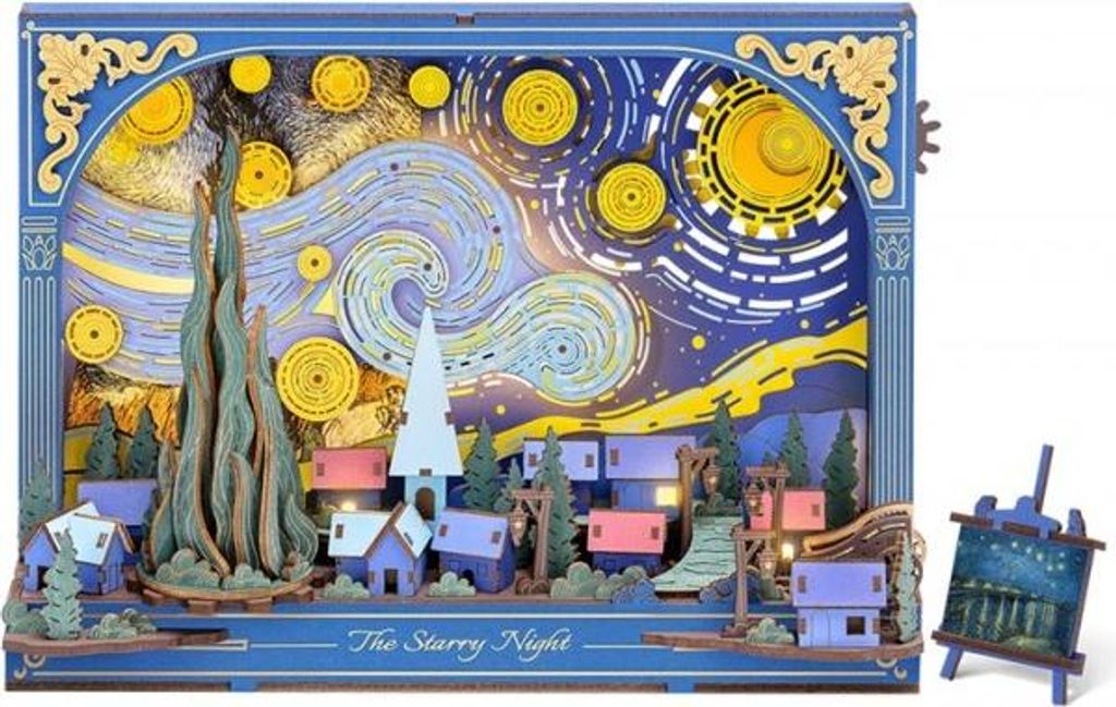 Puzzle 3D, La Nuit étoilée, bois, ROWOOD, 238 pièces Image du produit 