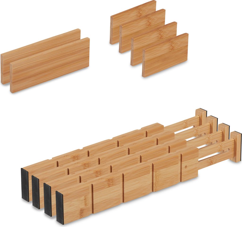 Relaxdays Schubladentrenner, 10 tlg. Set, verstellbare Produktbild 