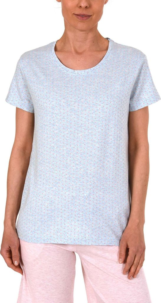 Damen Shirt Top kurzarm, Minimal Print, Mix & Match -191 220 90 904 ; hellblau , 40