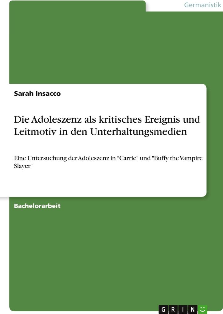 Die Adoleszenz als kritisches Ereignis und Leitmotiv in den Unterhaltungsmedien