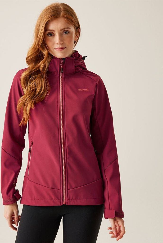 Regatta Desoto X Softshelljacke Damen mit Kapuze, Farbe:Rumba Red, Größe:38