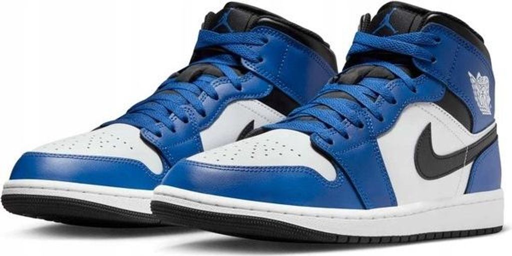 Air Jordan 1 Mid Sportschuhe, Blau-Weiß-Schwarz, Dq8426 402, Größe 44,5